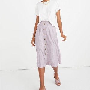 Madewell Patio Button-Front Midi Skirt
